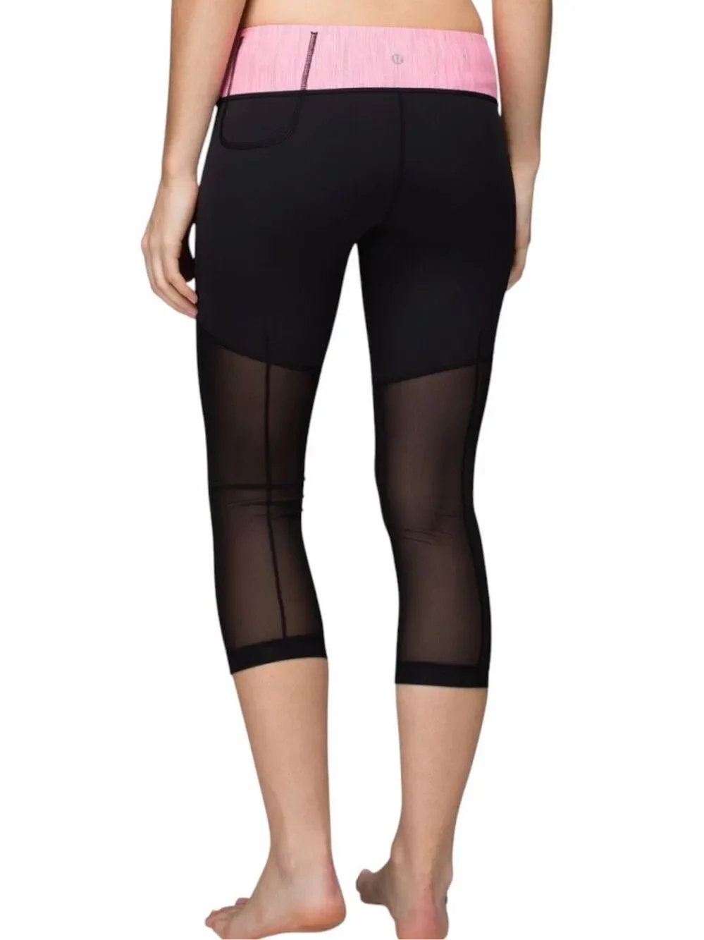 LULULEMON Breathe Easy Crop Legging Black Wee Are From Space Neon Pink Opal 4